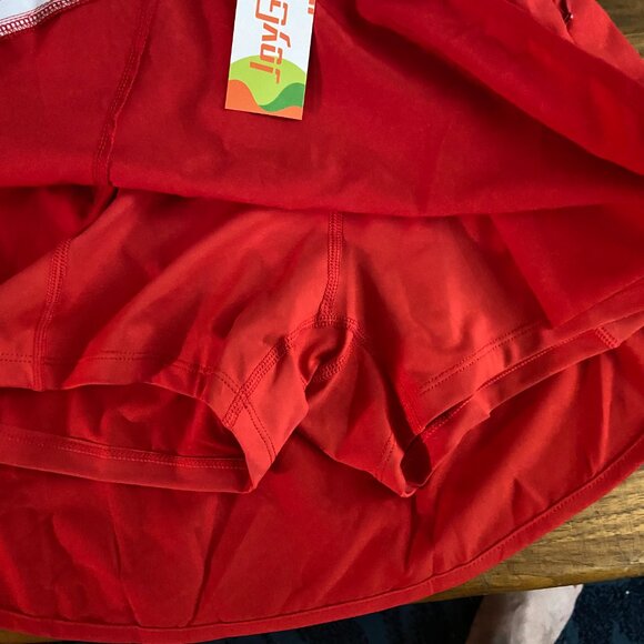 NWT JOYGIRL TENNIS SKORT WITH POCKET AND FRONT AND BACK ACCENTS RED SMALL - Picture 4 of 6